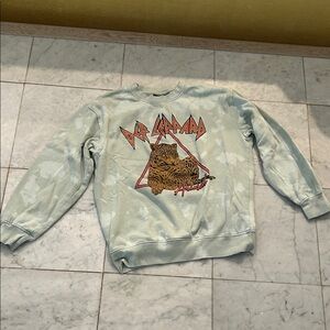 Def Leppard Graphic Girls Sweater - Mint green